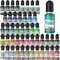 Alcohol Ink Set - 48 Bottles Vibrant Colors High Concentrated Alcohol-Based Ink, Concentrated Epoxy Resin Paint Color Dye Great for Resin Petri Dish, Coaster, Painting, Tumbler Cup Making(10ml Each)
